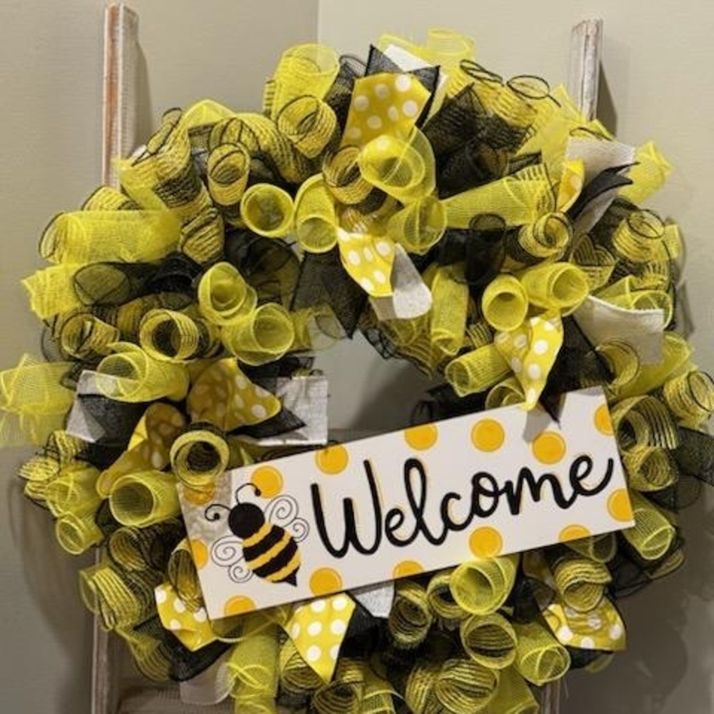 Yellow and Black Welcome Wreath